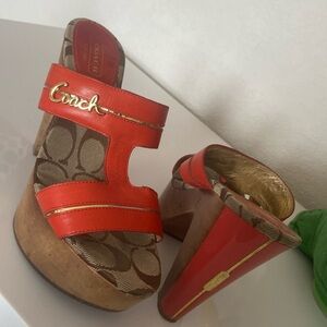 Coach stiletto clogs heel sandals